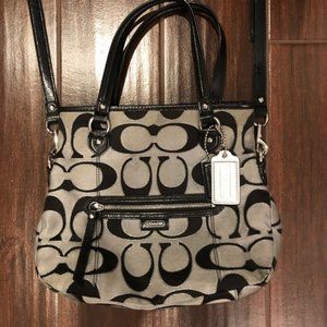 COACH Daisy Metallic Emma Tote - Black/Silver